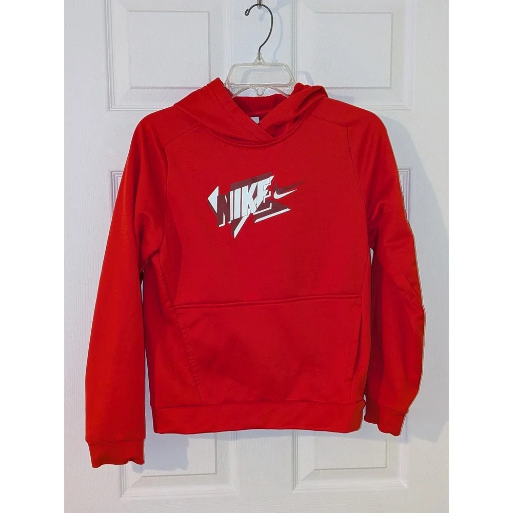 Nike Therma-FIT Hoodie Pullover Graphic Logo Activewear Red‎ Size Large NWOT